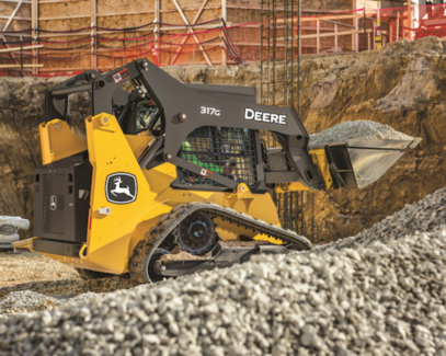 317G Compact Track Loader using bucket attachment
