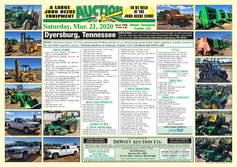 Dyersburg TN Auction