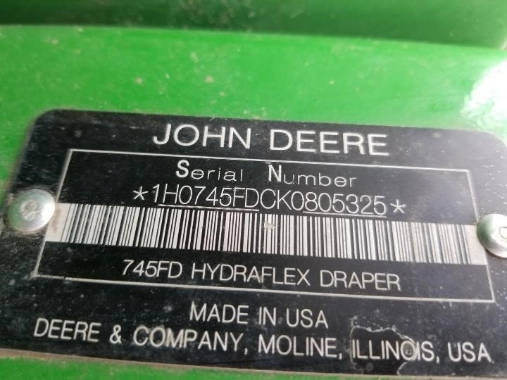 2019 JOHN DEERE 745FD DRAPER HEAD
