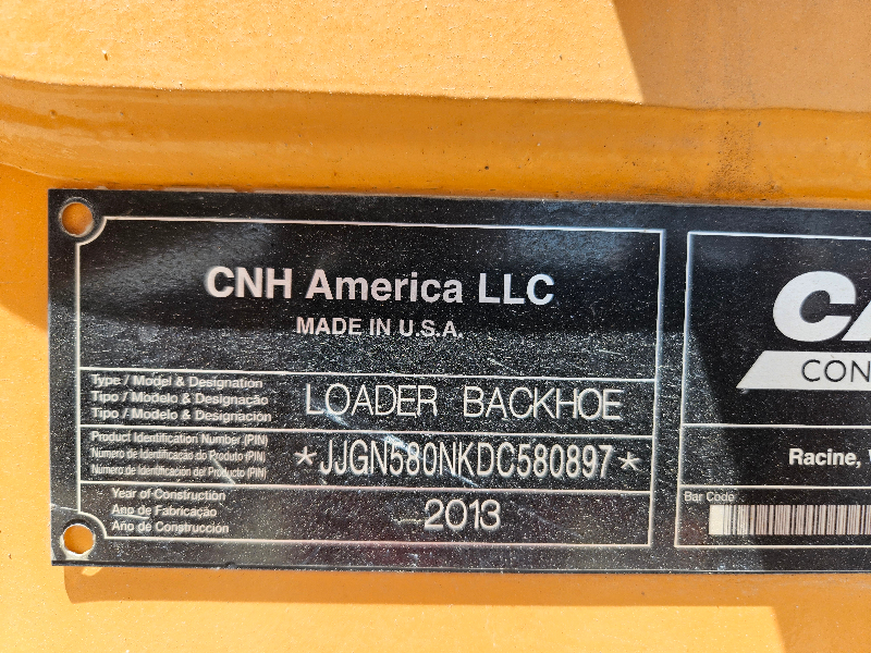 2013 CASE 580N BACKHOE